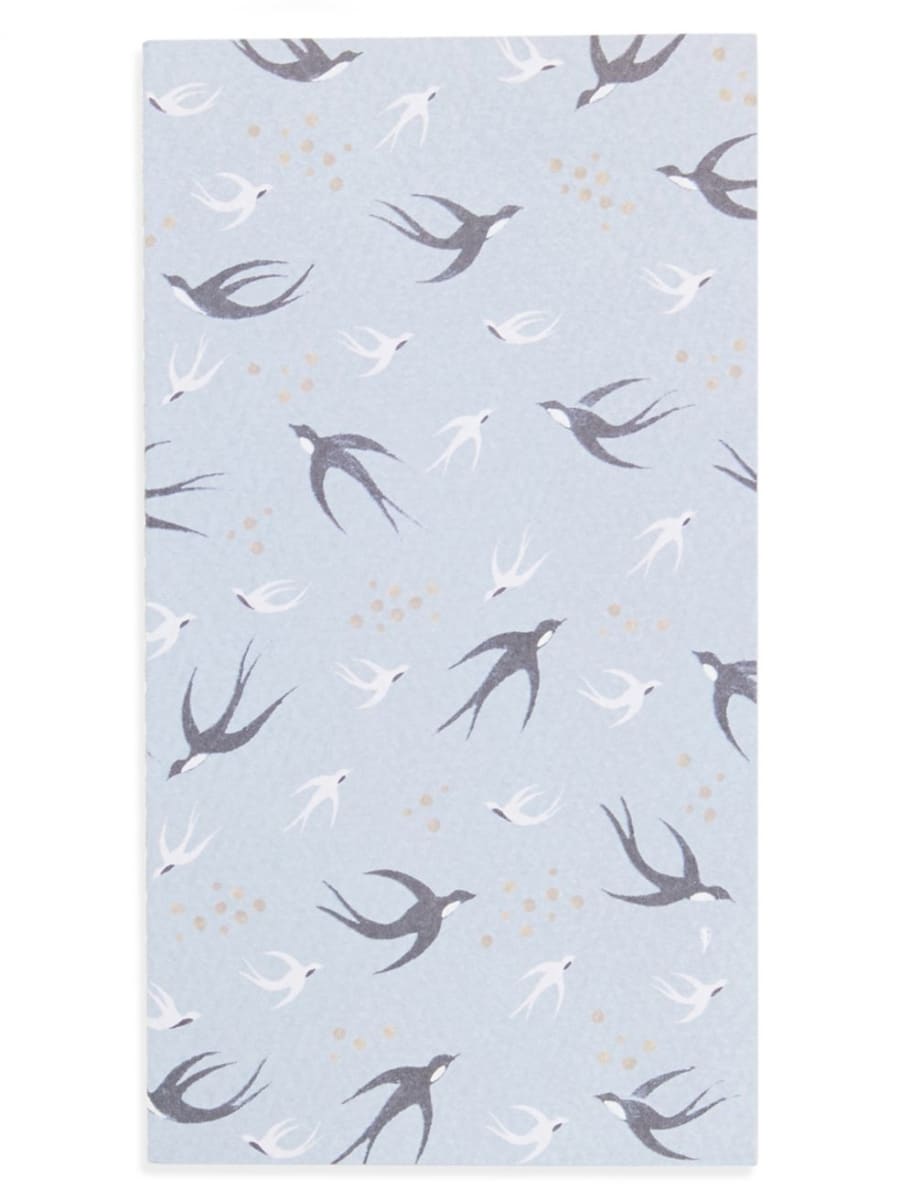 Light blue journal with birds on cover