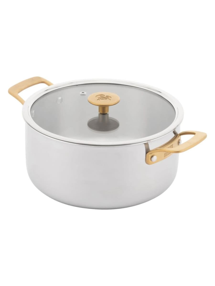 Stainless steel dutch oven with glass lid