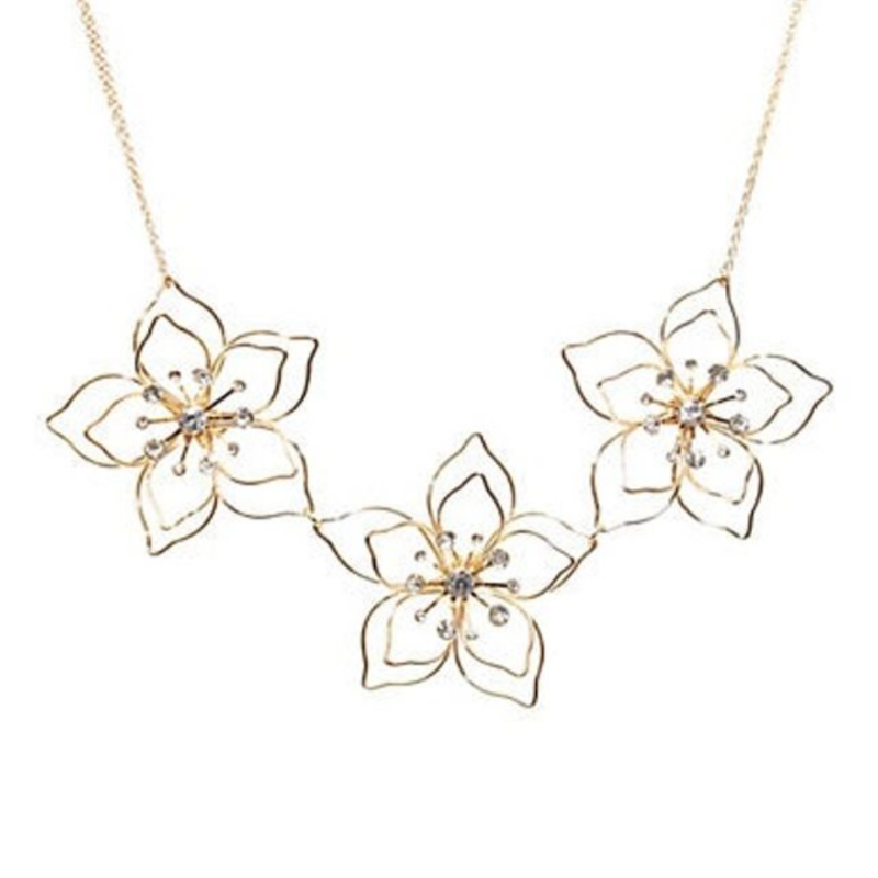 gold floral necklace from Hudson's Bay