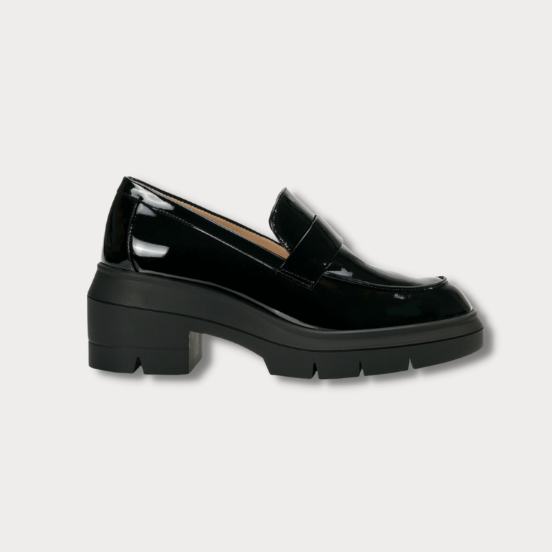 Stuart Weitzman black lug sole loafers