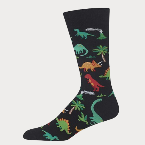 Mens dinosaur crew socks