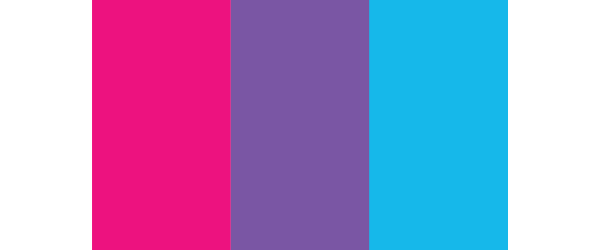 Image of the androgyne pride flag consisting of three vertical stripes in pink, purple and blue.