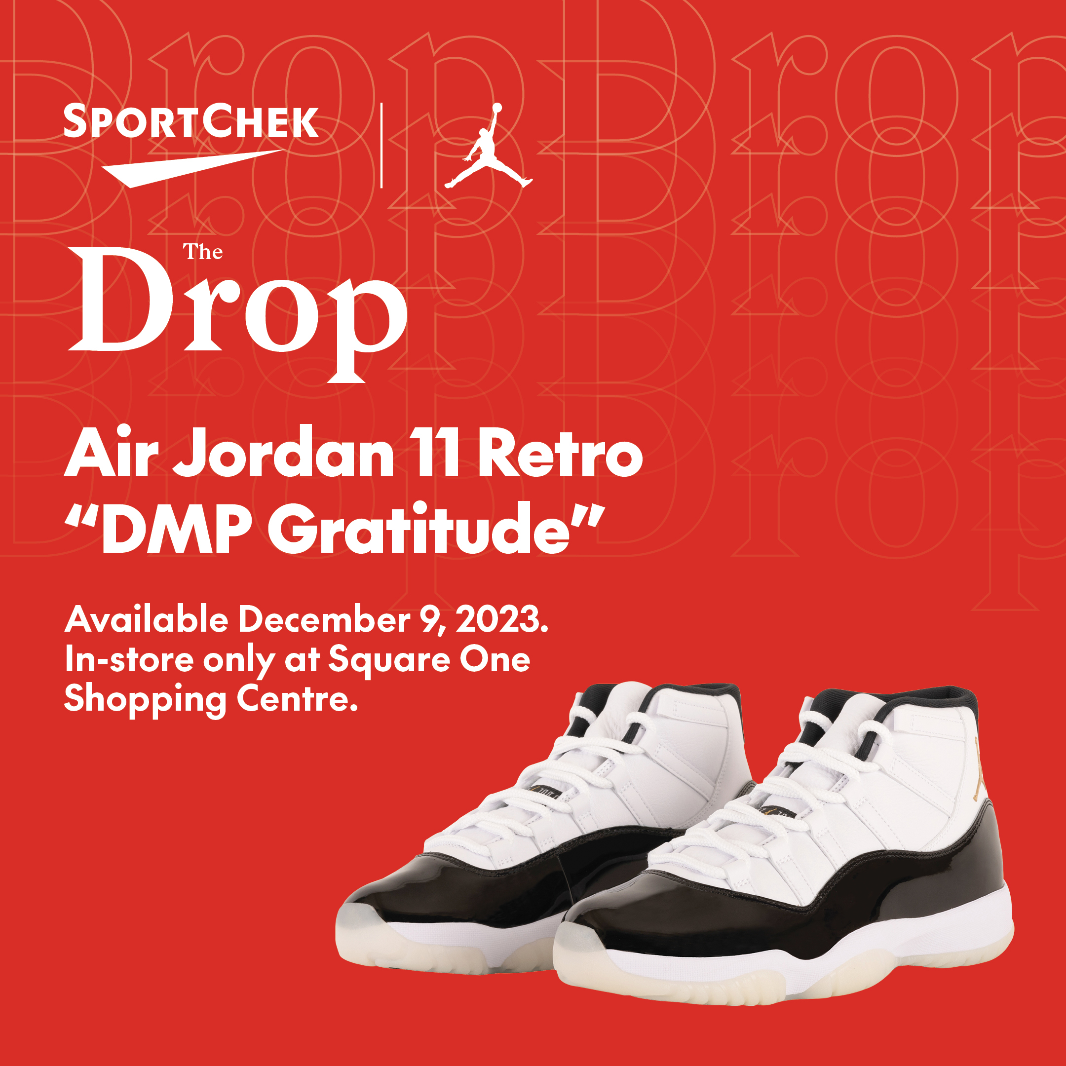 Promotional poster for the release of the Air Jordan 11 at Sport Chek