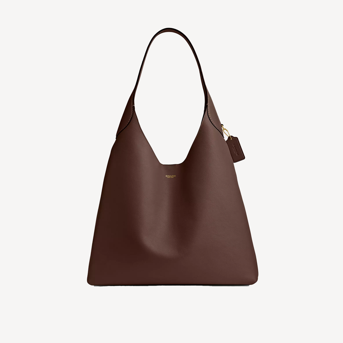 Brown leather shoulder bag