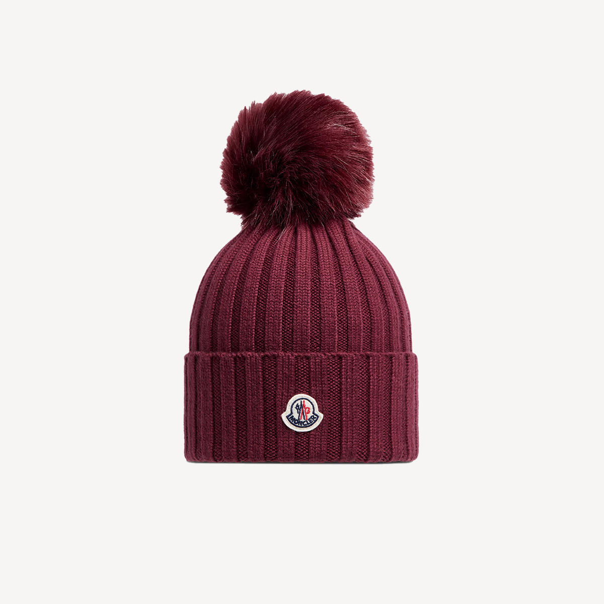 Burgundy beanie with pom pom