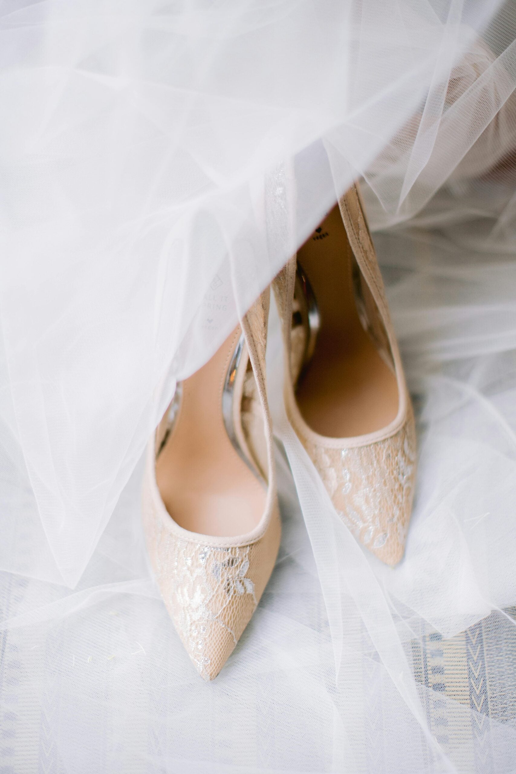 Image of White and Cream wedding heels.