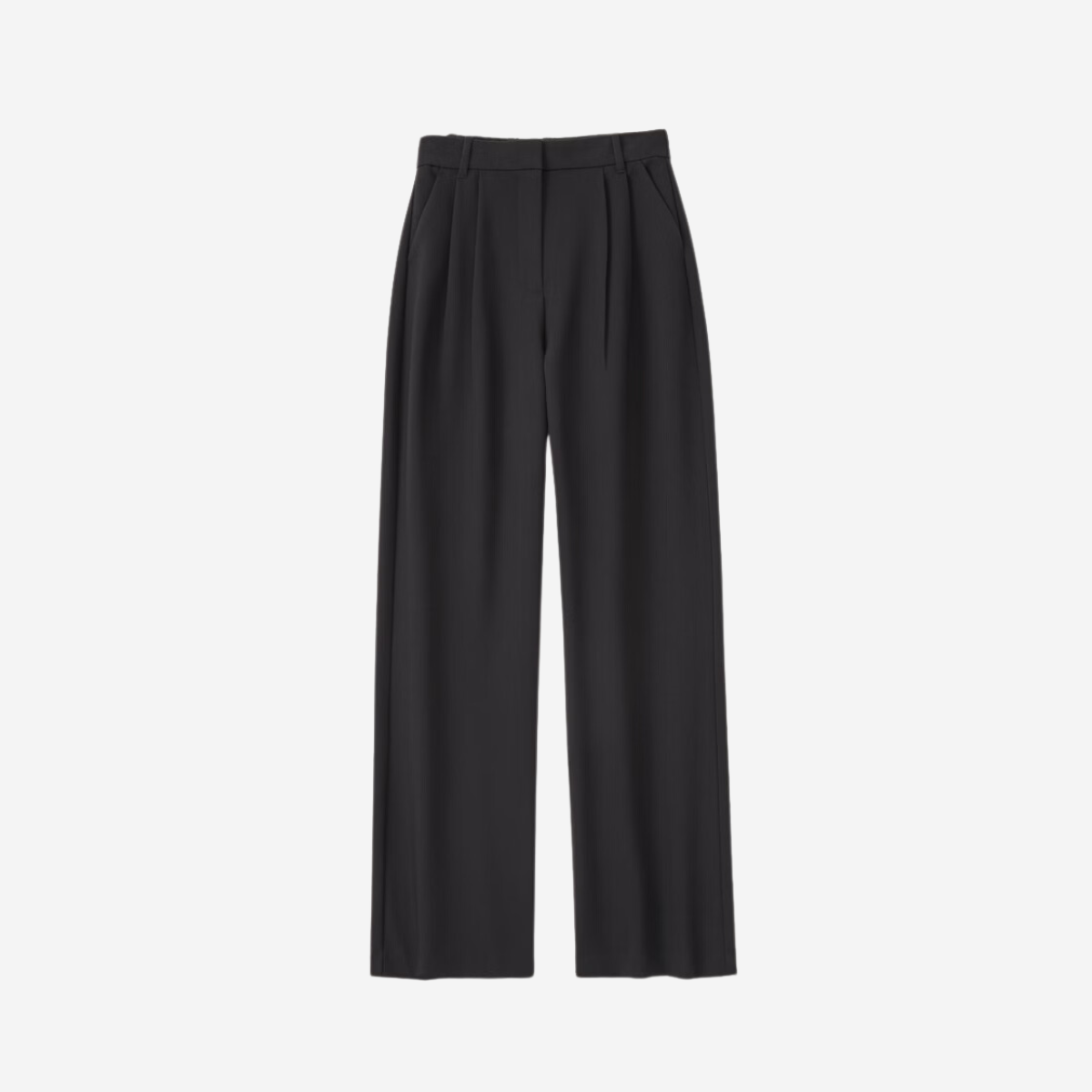 Pleated, wide legged black trousers