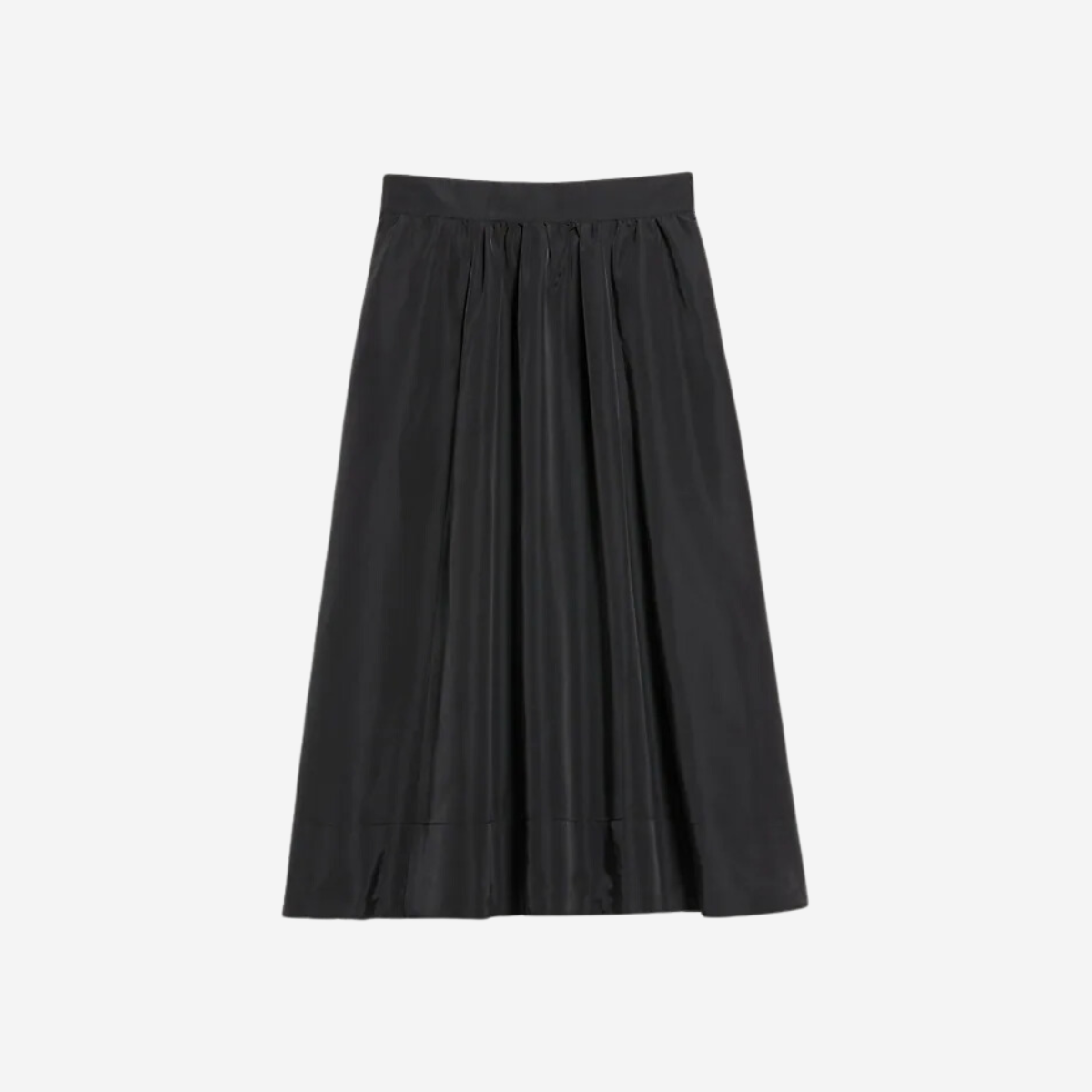 A long pleated black skirt