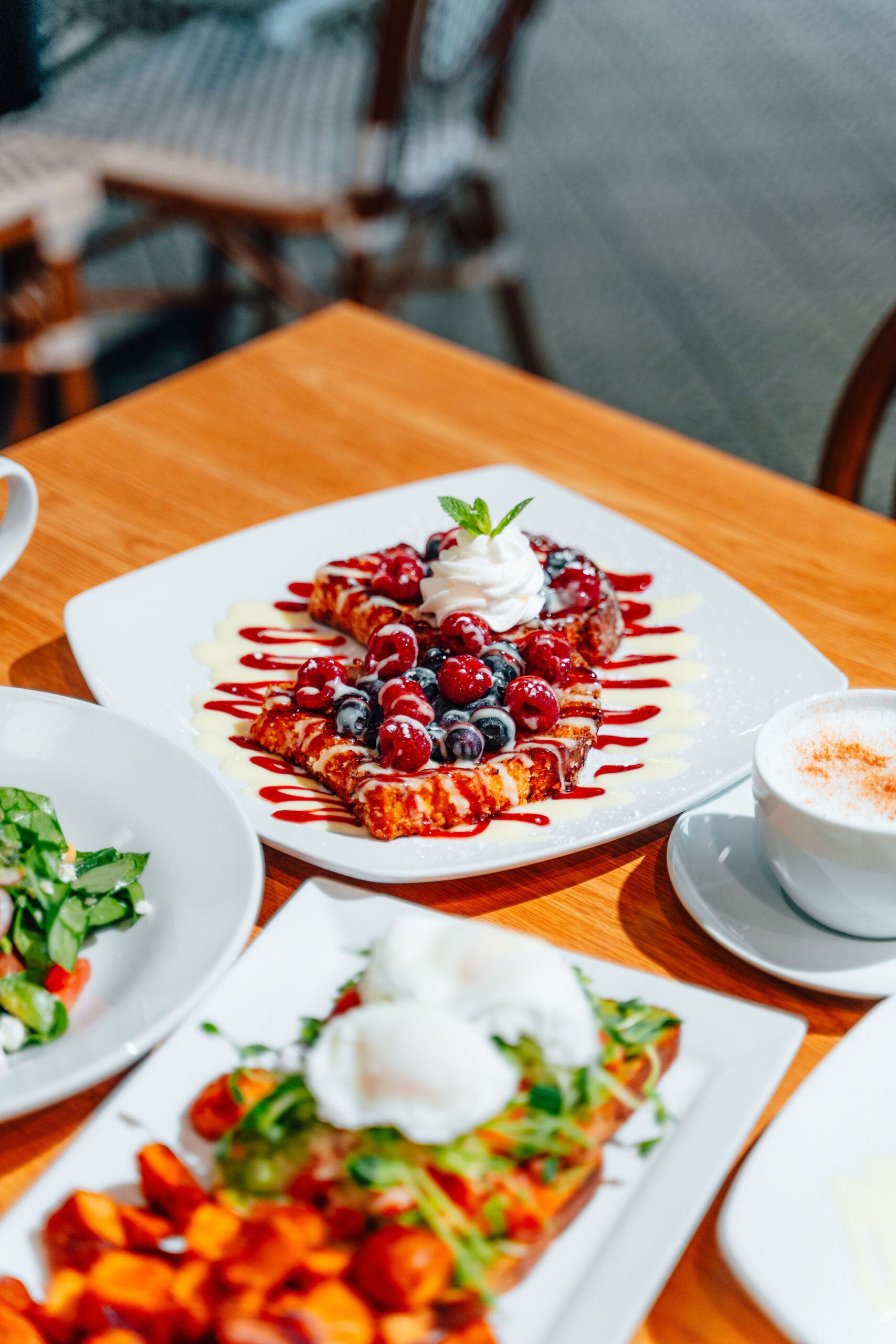 Waffles on a plate.