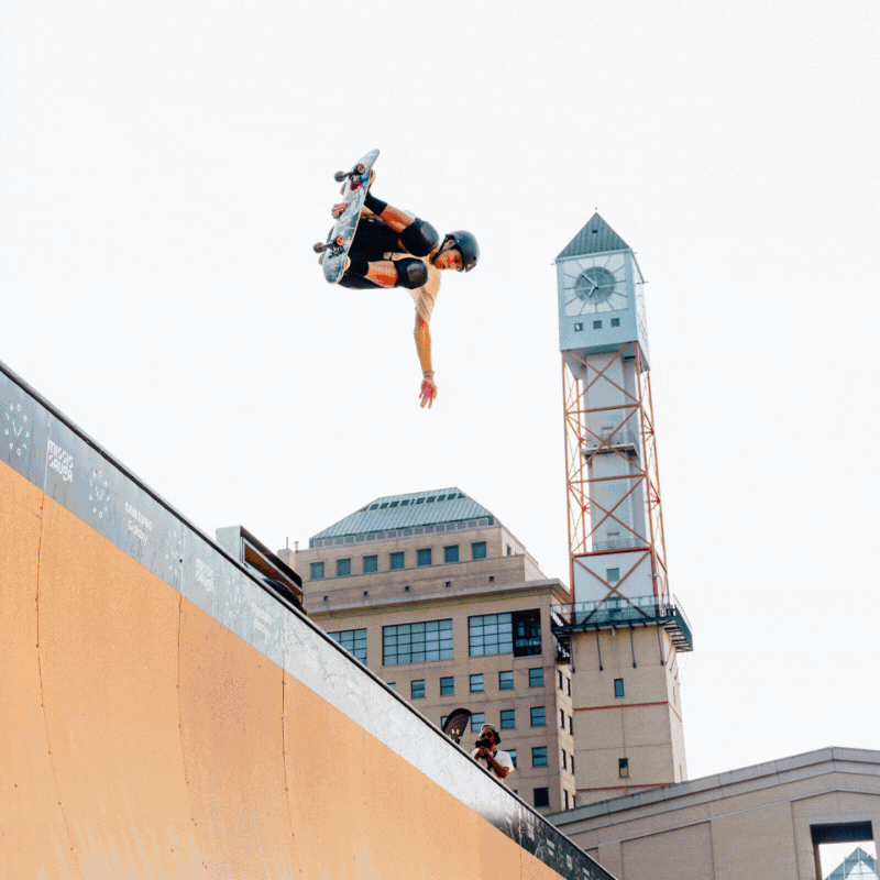 People engaging in extreme sports such as skateboarding, rock climbing and motocross.
