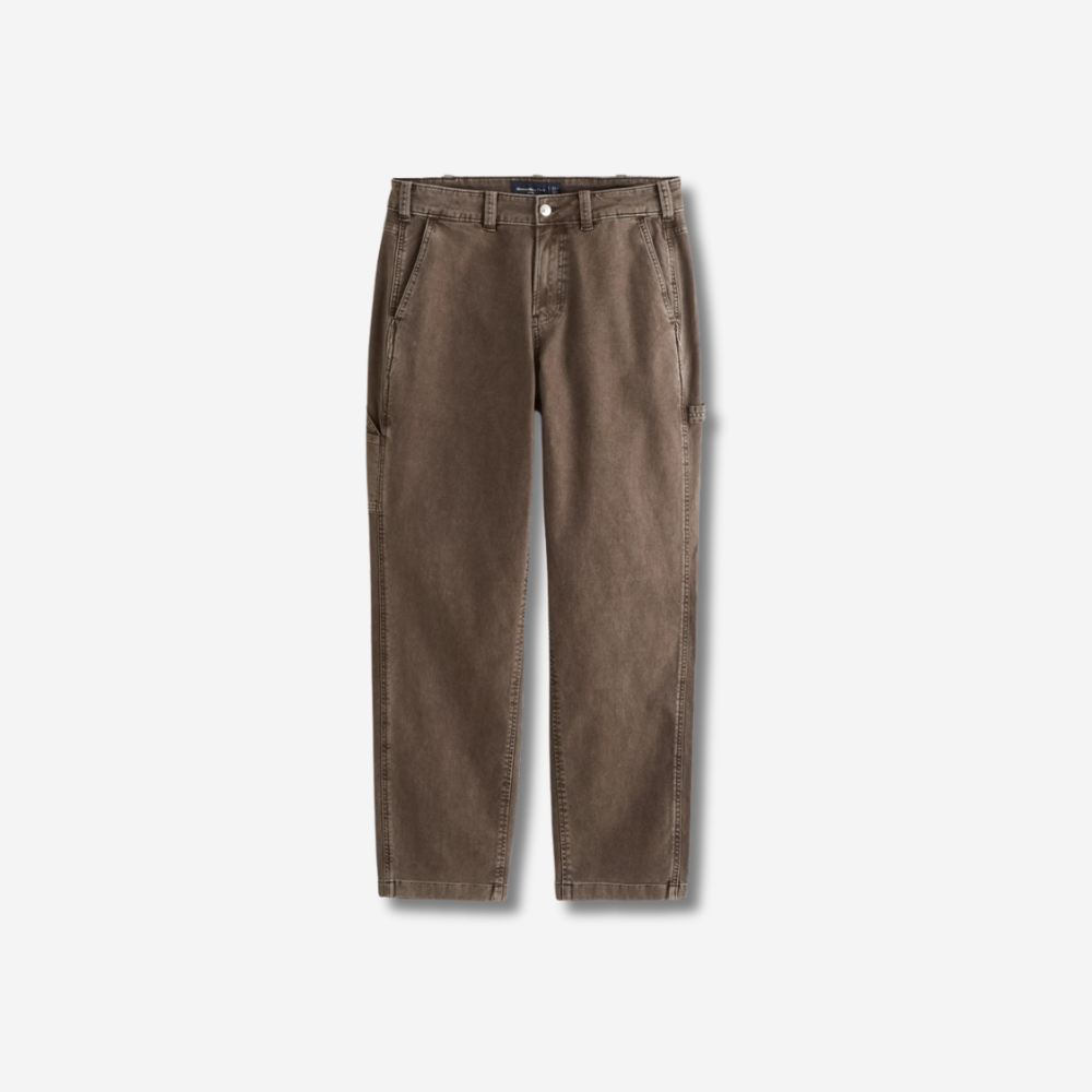 Brown workwear style pants from Abercrombie & Fitch.