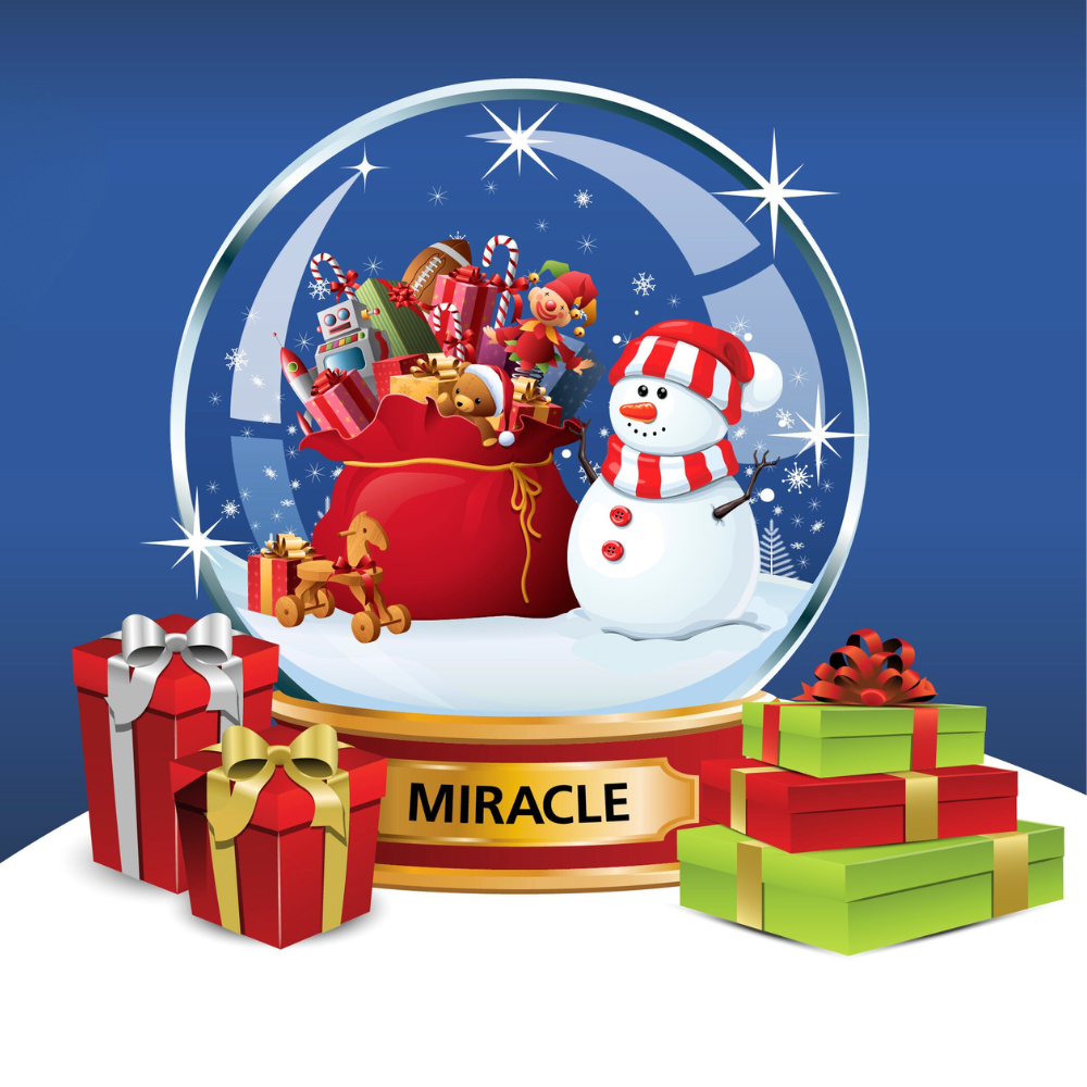 A snow globe surrounded by presents