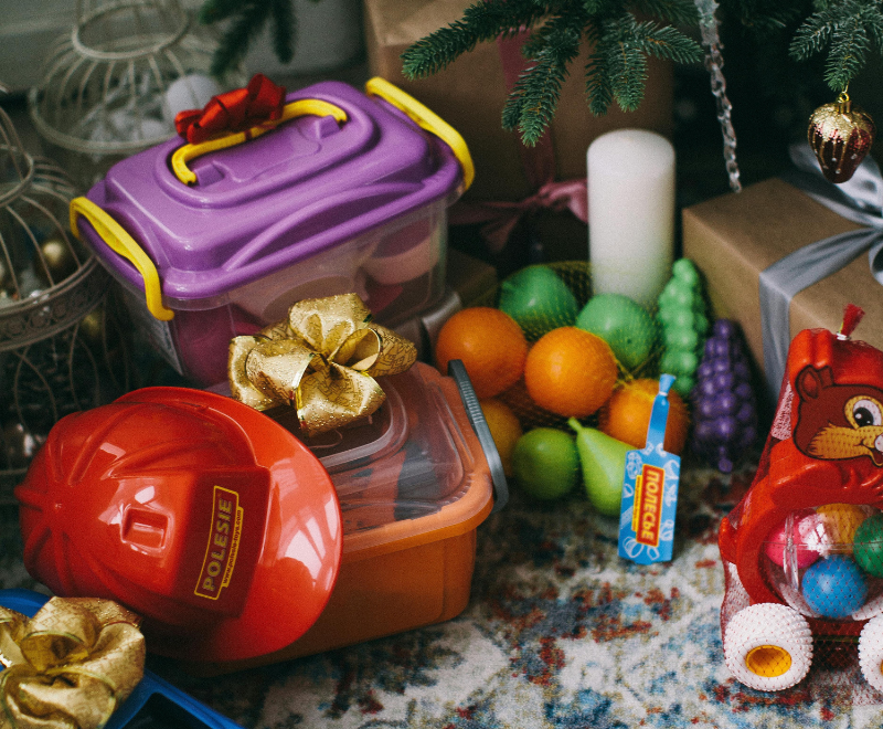 Toys under the Christmas tree