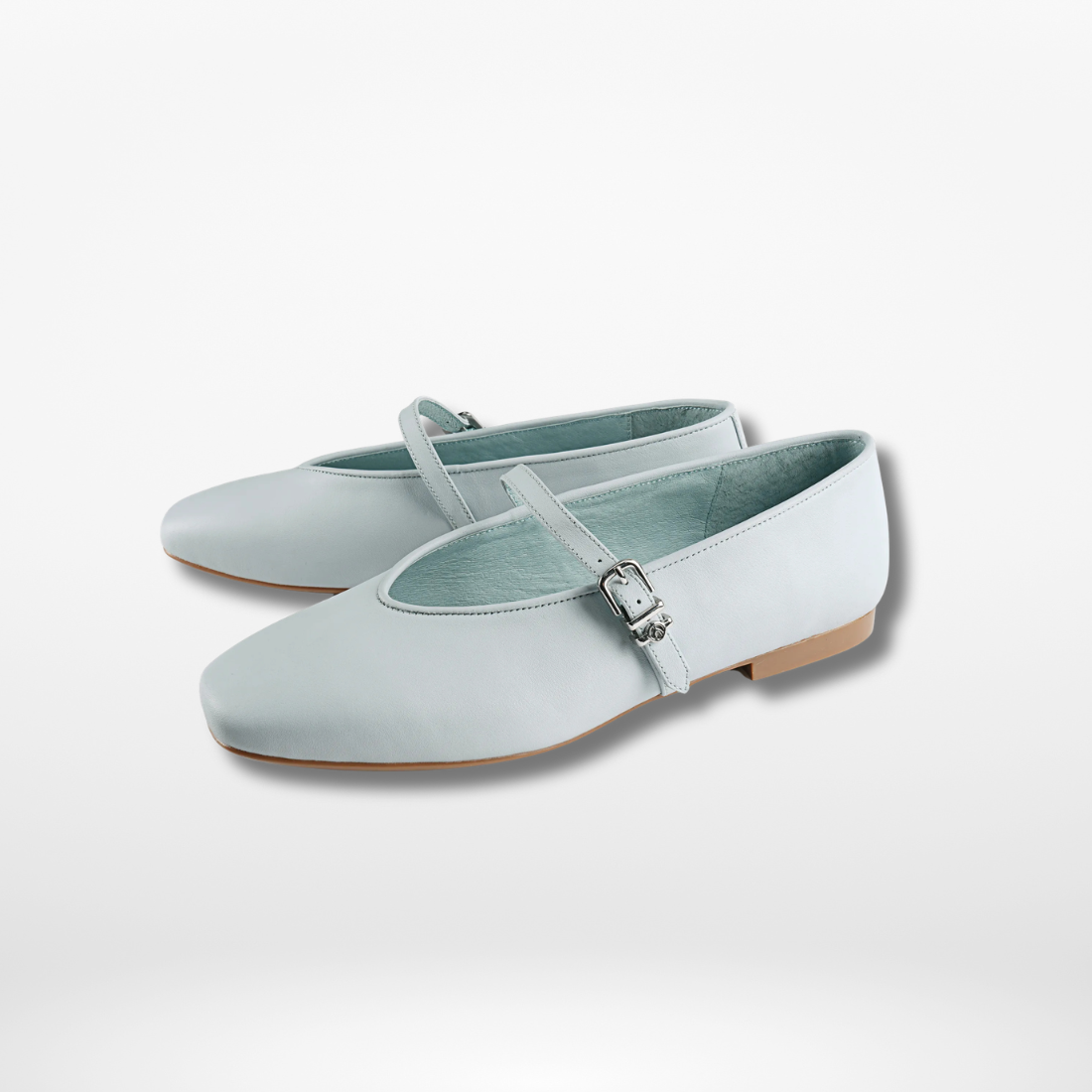 Baby blue ballet flats from Browns